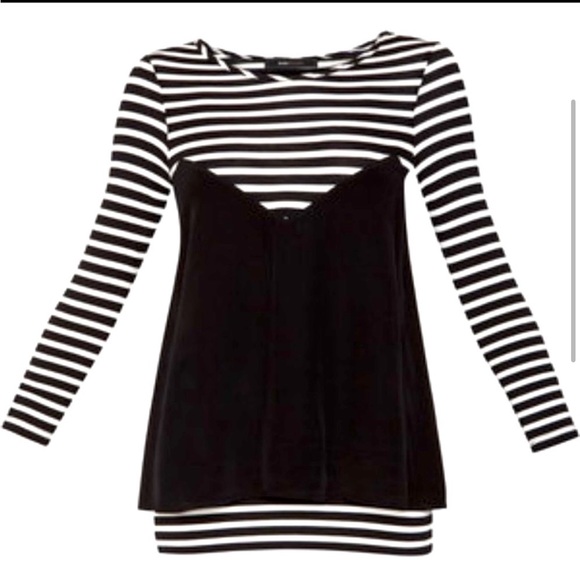 BCBGmaxazria striped peplum top - Picture 3 of 6